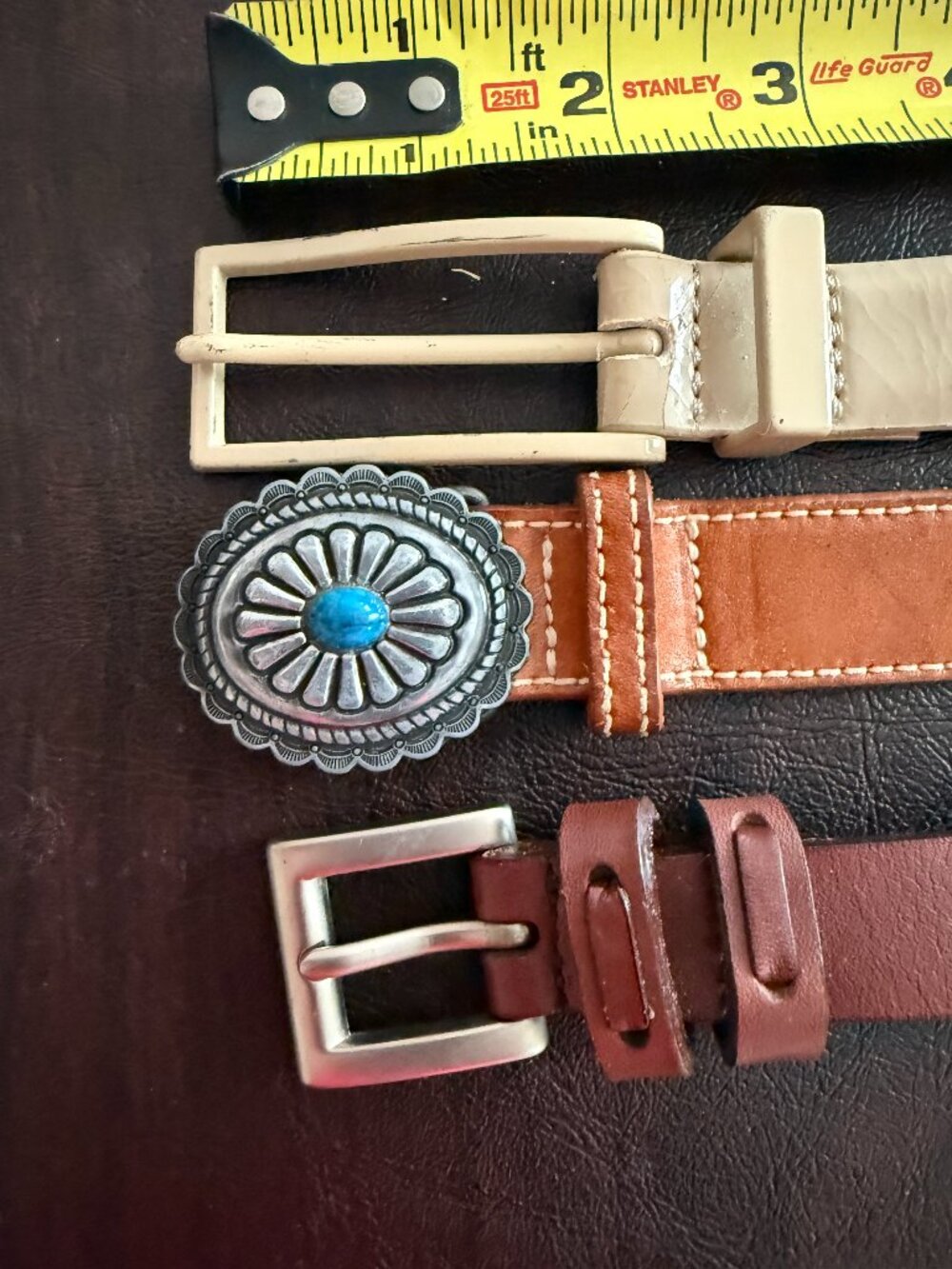 THREE Vintage Leather Women's Belts